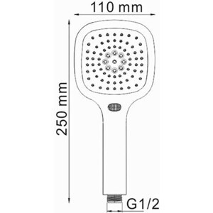 Ручной душ Wasserkraft 3-функциональная, белый/хром (A065)