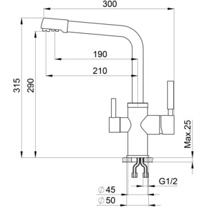 Кухонная мойка и смеситель Point Стил 65 с дозатором, серая (PN3009AL, PN3103AL, PN3201AL)