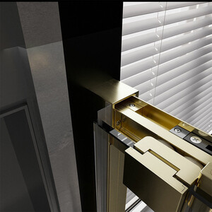 Душевая дверь Veconi Premium Trento PTD-30G 130х200 прозрачная, брашированное золото (PTD30-G-130-01-C4)