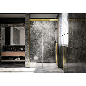Душевая дверь Veconi Premium Trento PTD-30G 150х200 прозрачная, брашированное золото (PTD30-G-150-01-C4)