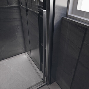 Душевая дверь Veconi Premium Trento PTD-30GR 120х200 прозрачная, брашированный графит (PTD30-GR-120-01-C4)