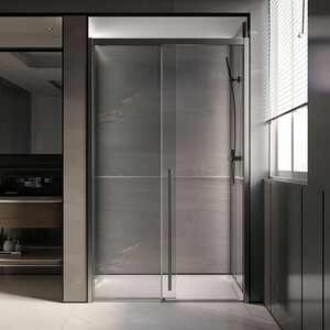 Душевая дверь Veconi Premium Trento PTD-30GR 140х200 прозрачная, брашированный графит (PTD30-GR-140-01-C4)
