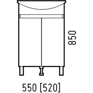 Тумба под раковину Corozo Джуно 52х30 белая (SD-00001546)