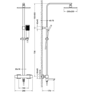 Душевая система Timo Tetra-thermo с термостатом, хром (SX-0169/00)