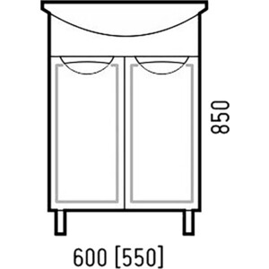 Тумба под раковину Corozo Монро 55х32 белая (SD-00000663)