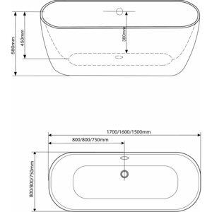 Акриловая ванна Grossman Classic 160х80 белая матовая (GR-2502M)