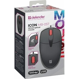 Мышь Defender Icon MB-057 black (USB, 3 кнопки, оптическая, 1000dpi) (52057)