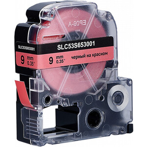 Кассета с лентой Sakura C53S653001 (LK-3RBP) для Epson, черный на красном, 9мм/8м,