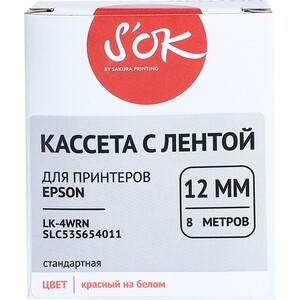 Кассета с лентой Sakura C53S654011 (LK4WRN) для Epson, красный на белом, 12мм/8м, с, C53S654011 (LK4WRN) для Epson, красный на белом, 12мм/8м, с
Кассета с лентой Sakura C53S654011 (LK4WRN) для Epson, красный на белом, 12мм/8м, с, C53S654011 (LK4WRN) для Epson, красный на белом, 12мм/8м, с