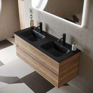 Мебель для ванной Sancos Urban 120 двойная раковина, дуб галифакс натуральный