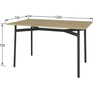 Стол обеденный Мебелик Кросс дуб сонома (П0005979)