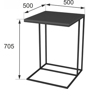 Стол придиванный Мебелик Хайгрет графит/черный (П0004824)