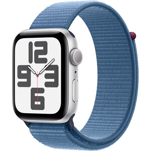 фото Смарт-часы apple watch se 2023 a2723 44мм oled корп.серебристый sport loop рем.синий разм.брасл.:130-200мм (mref3ll/a)