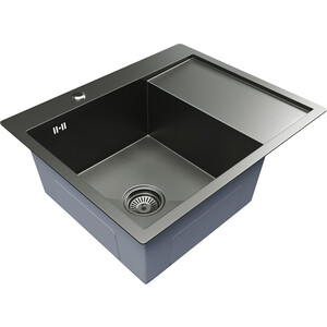 Кухонная мойка Mixline Pro 60х50 левая, черный графит (4610211009424)