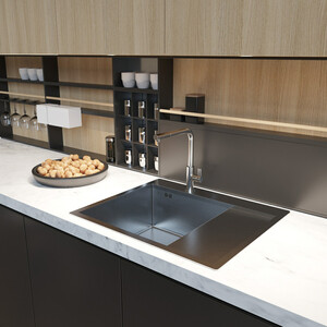 Кухонная мойка Mixline Pro 60х50 левая, черный графит (4610211009424)