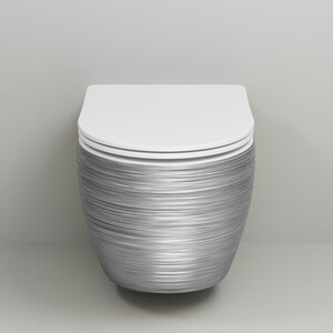Унитаз подвесной безободковый Grossman Color с сиденьем микролифт, серебро/белый (GR-4411SWS)