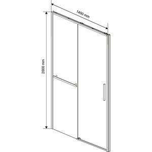 Душевая дверь Vincea Slim Soft 140х200 прозрачная, черная (VDS-1SS140CLB)