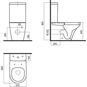 Унитаз-компакт Am.Pm Inspire с сиденьем микролифт и гигиеническим душем (C508607WH, C507854WH, F40H85A00)