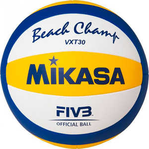фото Мяч для пляжного волейбола mikasa vxt30, размер 5, цвет бел-син-желт