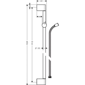 Душевая штанга Hansgrohe Unica Crometta 90 см с шлангом (27614000)