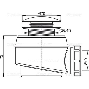 Сифон AlcaPlast для раковины Click-clack D50 (A465PR.50)