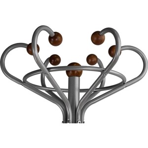 Вешалка напольная Мебелик Д 4 металлик, средне-коричневый (115)