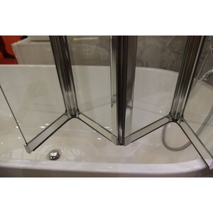 Шторка для ванны Cezares Pratico V-5 120х140 прозрачная, хром (PRATICO-V-5-120/140-C-Cr)