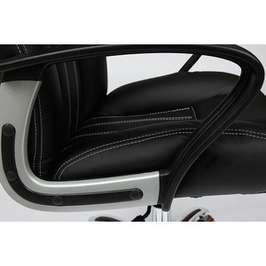 Кресло офисное TetChair OXFORD хром кож.зам, черный/черный перфор. 36-6/36-6/06