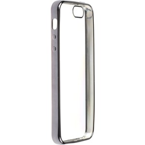 Чехол skinBOX для Apple iPhone 5/5S/5SE silicone chrome border 4People Black T-S-AI5-006