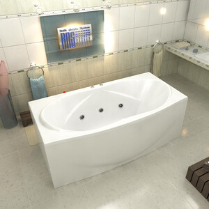 Акриловая ванна BAS Фиеста 195х100 с каркасом, фронтальная панель (В 00037, Э 00037)