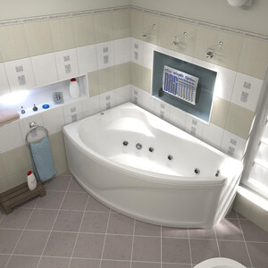Акриловая ванна BAS Николь 170x100 левая, с каркасом, фронтальная панель (В 00027, Э 00027)