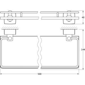 Полка стеклянная FBS Esperado 50 см, хром (ESP 015)