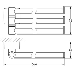 Полотенцедержатель поворотный FBS Esperado тройной 37 см, хром (ESP 045)