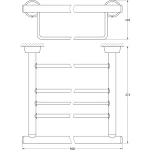 Полка для полотенец FBS Vizovice 50 см, хром (VIZ 041)