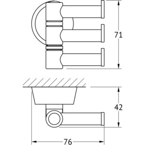 Крючок поворотный FBS Vizovice тройной, хром (VIZ 047)