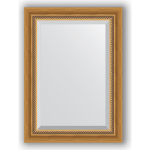 Зеркало с фацетом в багетной раме поворотное Evoform Exclusive 53x73 см, состаренное золото с плетением 70 мм (BY 3379)