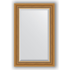 Зеркало с фацетом в багетной раме поворотное Evoform Exclusive 53x83 см, состаренное золото с плетением 70 мм (BY 3405)