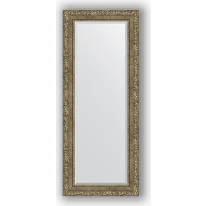 Зеркало с фацетом в багетной раме поворотное Evoform Exclusive 55x135 см, виньетка античная латунь 85 мм (BY 3515)