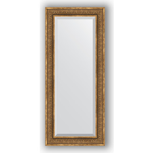 Зеркало с фацетом в багетной раме поворотное Evoform Exclusive 64x149 см, вензель бронзовый 101 мм (BY 3552)