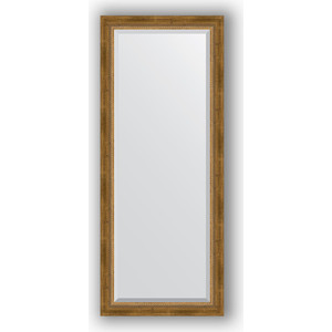 Зеркало с фацетом в багетной раме поворотное Evoform Exclusive 63x153 см, состаренное бронза с плетением 70 мм (BY 3562)