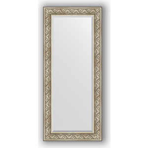 Зеркало с фацетом в багетной раме поворотное Evoform Exclusive 70x160 см, барокко серебро 106 мм (BY 3580)