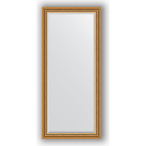 Зеркало с фацетом в багетной раме поворотное Evoform Exclusive 73x163 см, состаренное золото с плетением 70 мм (BY 3587)