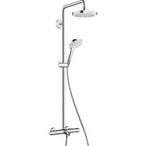 Душевая система Hansgrohe Croma Select E 180 с термостатом и изливом, хром/белый (27352400)