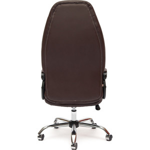 Кресло TetChair BOSS хром кож/зам, коричневый/коричневый перфорированный, 36-36/36-36/06