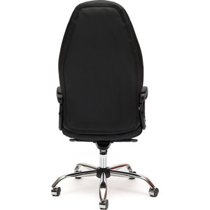 Кресло TetChair BOSS люкс хром кож/зам, черный+черный перфорированный, 36-6/36-6/06