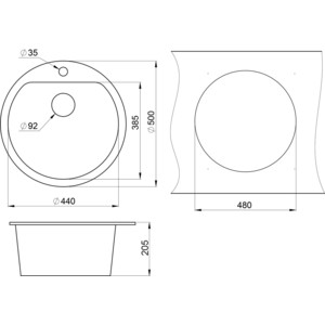 Кухонная мойка и смеситель Granula GR-5101, GR-2015 черный