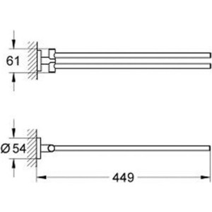 Полотенцедержатель поворотный Grohe Essentials двойной (40371001)