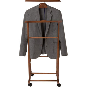 Вешалка костюмная Мебелик В 22Н средне-коричневый на колесах (П0001303)
