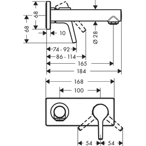 Смеситель для раковины Hansgrohe Talis S для механизма 13622180, хром (72110000)
