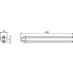 Полотенцедержатель поворотный Ravak Chrome CR 340.00 двойной (X07P319)
